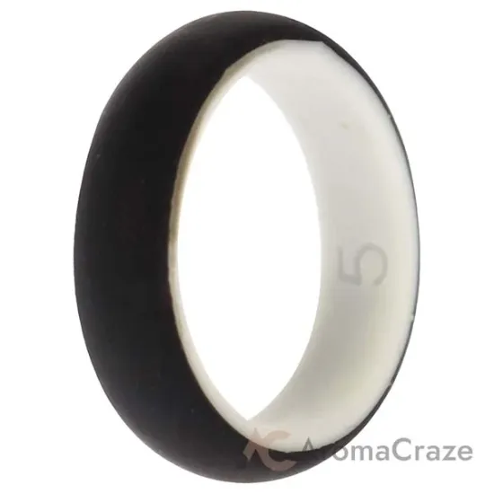 Picture of Silicone Wedding 2Layer Ring - White-Black by ROQ for Women - 5 mm Ring