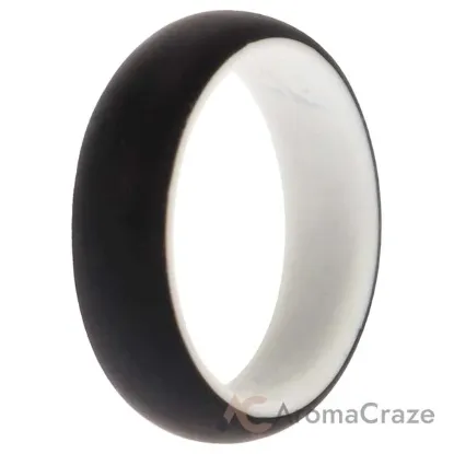 Picture of Silicone Wedding 2Layer Ring - White-Black by ROQ for Women - 6 mm Ring