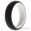Picture of Silicone Wedding 2Layer Ring - White-Black by ROQ for Women - 6 mm Ring