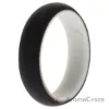 Picture of Silicone Wedding 2Layer Ring - White-Black by ROQ for Women - 7 mm Ring