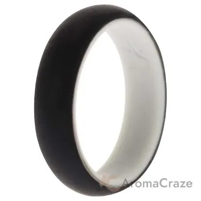 Picture of Silicone Wedding 2Layer Ring - White-Black by ROQ for Women - 7 mm Ring