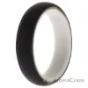 Picture of Silicone Wedding 2Layer Ring - White-Black by ROQ for Women - 8 mm Ring