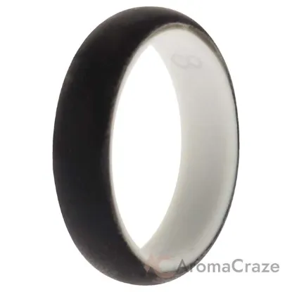 Picture of Silicone Wedding 2Layer Ring - White-Black by ROQ for Women - 8 mm Ring