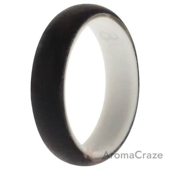 Picture of Silicone Wedding 2Layer Ring - White-Black by ROQ for Women - 8 mm Ring
