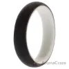 Picture of Silicone Wedding 2Layer Ring - White-Black by ROQ for Women - 9 mm Ring