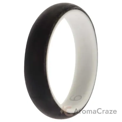 Picture of Silicone Wedding 2Layer Ring - White-Black by ROQ for Women - 9 mm Ring