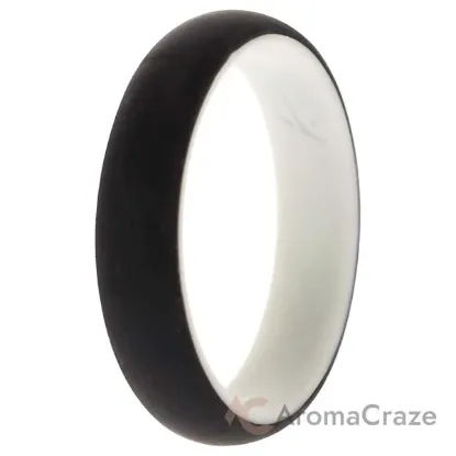 Picture of Silicone Wedding 2Layer Ring - White-Black by ROQ for Women - 10 mm Ring