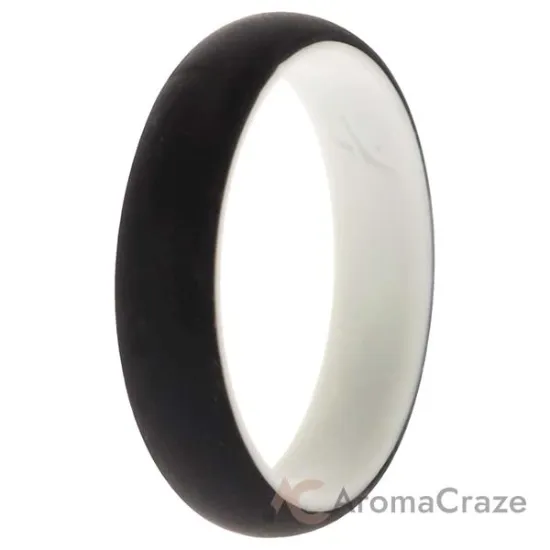 Picture of Silicone Wedding 2Layer Ring - White-Black by ROQ for Women - 10 mm Ring