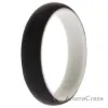 Picture of Silicone Wedding 2Layer Ring - White-Black by ROQ for Women - 11 mm Ring