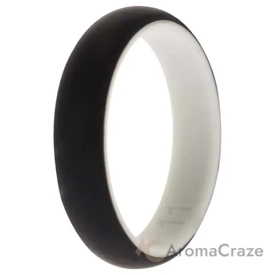 Picture of Silicone Wedding 2Layer Ring - White-Black by ROQ for Women - 11 mm Ring