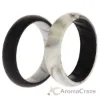 Picture of Silicone Wedding BR Solid Ring Set - Black-Marble by ROQ for Women - 2 x 4 mm Ring