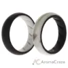Picture of Silicone Wedding BR Solid Ring Set - Black-Marble by ROQ for Women - 2 x 5 mm Ring