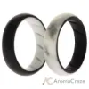 Picture of Silicone Wedding BR Solid Ring Set - Black-Marble by ROQ for Women - 2 x 7 mm Ring