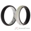 Picture of Silicone Wedding BR Solid Ring Set - Black-Marble by ROQ for Women - 2 x 8 mm Ring