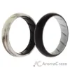 Picture of Silicone Wedding BR Solid Ring Set - Black-Marble by ROQ for Women - 2 x 9 mm Ring