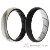 Picture of Silicone Wedding BR Solid Ring Set - Black-Marble by ROQ for Women - 2 x 10 mm Ring