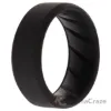 Picture of Silicone Wedding BR 8mm Edge Ring - Basic-Black by ROQ for Men - 7 mm Ring