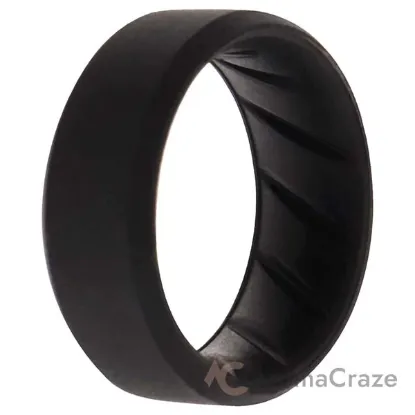 Picture of Silicone Wedding BR 8mm Edge Ring - Basic-Black by ROQ for Men - 7 mm Ring