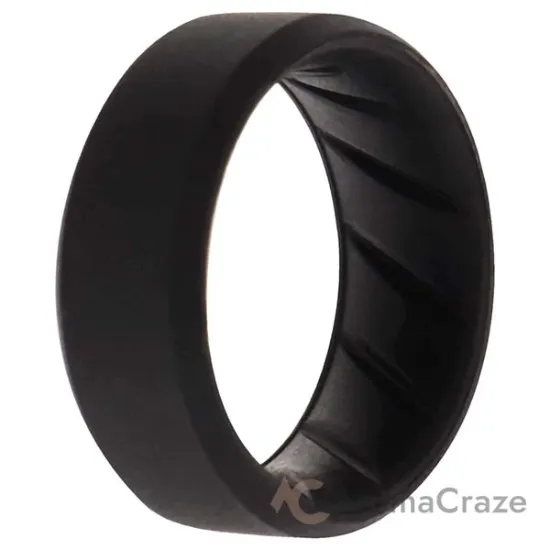 Picture of Silicone Wedding BR 8mm Edge Ring - Basic-Black by ROQ for Men - 7 mm Ring
