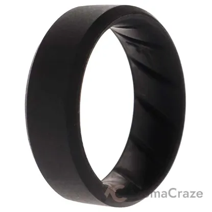 Picture of Silicone Wedding BR 8mm Edge Ring - Basic-Black by ROQ for Men - 10 mm Ring