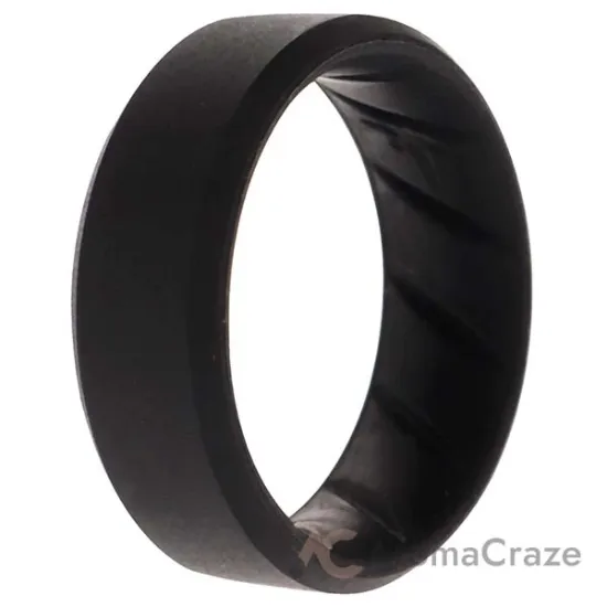 Picture of Silicone Wedding BR 8mm Edge Ring - Basic-Black by ROQ for Men - 10 mm Ring