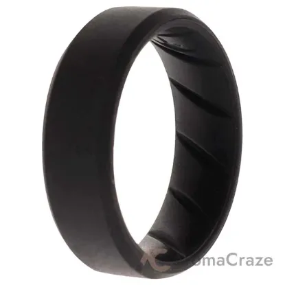 Picture of Silicone Wedding BR 8mm Edge Ring - Basic-Black by ROQ for Men - 12 mm Ring
