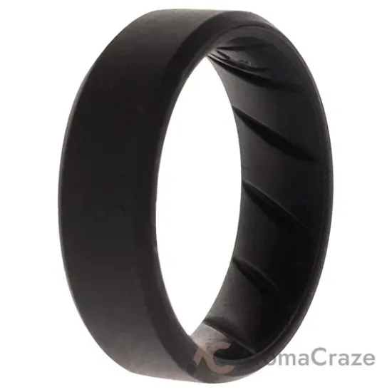 Picture of Silicone Wedding BR 8mm Edge Ring - Basic-Black by ROQ for Men - 12 mm Ring