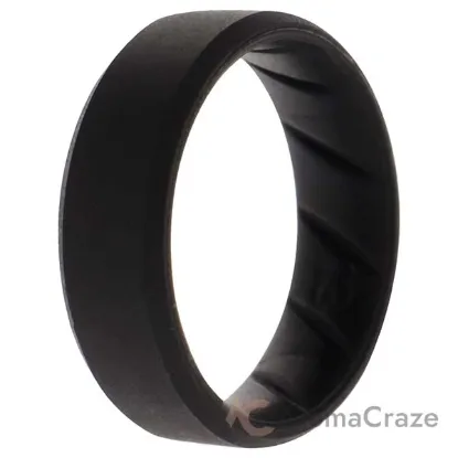 Picture of Silicone Wedding BR 8mm Edge Ring - Basic-Black by ROQ for Men - 13 mm Ring