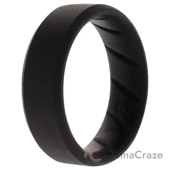 Picture of Silicone Wedding BR 8mm Edge Ring - Basic-Black by ROQ for Men - 13 mm Ring