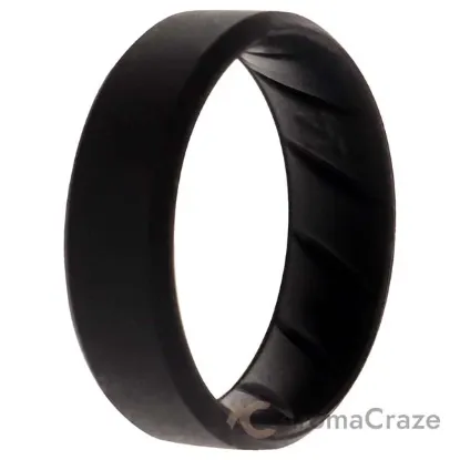 Picture of Silicone Wedding BR 8mm Edge Ring - Basic-Black by ROQ for Men - 14 mm Ring