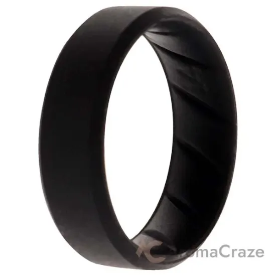 Picture of Silicone Wedding BR 8mm Edge Ring - Basic-Black by ROQ for Men - 14 mm Ring