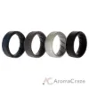 Picture of Silicone Wedding BR 8mm Edge Ring Set - Basic-Black-BlueC by ROQ for Men - 4 x 7 mm Ring