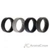 Picture of Silicone Wedding BR 8mm Edge Ring Set - Basic-Black-BlueC by ROQ for Men - 4 x 8 mm Ring