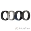 Picture of Silicone Wedding BR 8mm Edge Ring Set - Basic-Black-BlueC by ROQ for Men - 4 x 9 mm Ring