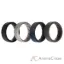 Picture of Silicone Wedding BR 8mm Edge Ring Set - Basic-Black-BlueC by ROQ for Men - 4 x 9 mm Ring