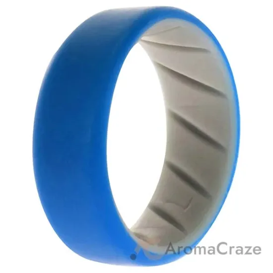 Picture of Silicone Wedding BR 8mm Edge Ring - Grey-Blue by ROQ for Men - 7 mm Ring