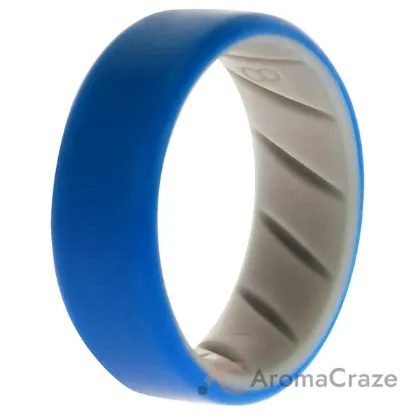Picture of Silicone Wedding BR 8mm Edge Ring - Grey-Blue by ROQ for Men - 8 mm Ring