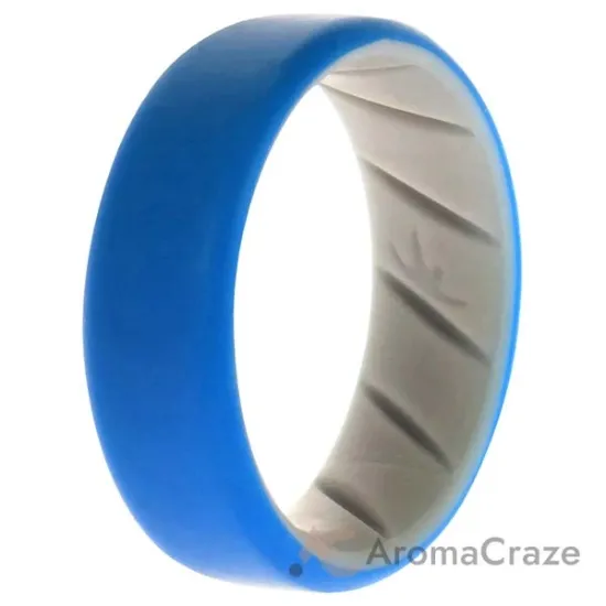 Picture of Silicone Wedding BR 8mm Edge Ring - Grey-Blue by ROQ for Men - 9 mm Ring