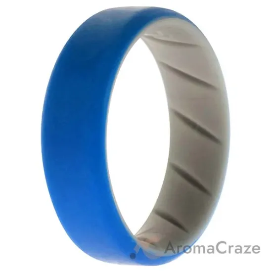 Picture of Silicone Wedding BR 8mm Edge Ring - Grey-Blue by ROQ for Men - 14 mm Ring
