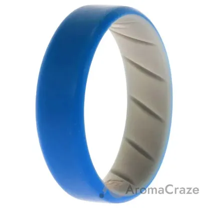 Picture of Silicone Wedding BR 8mm Edge Ring - Grey-Blue by ROQ for Men - 15 mm Ring