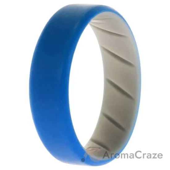 Picture of Silicone Wedding BR 8mm Edge Ring - Grey-Blue by ROQ for Men - 15 mm Ring