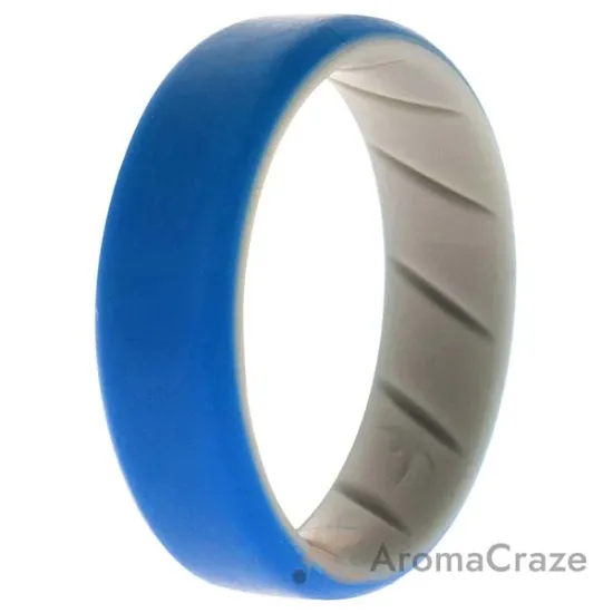 Picture of Silicone Wedding BR 8mm Edge Ring - Grey-Blue by ROQ for Men - 16 mm Ring