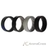 Picture of Silicone Wedding BR 8mm Edge Ring Set - Black-Blue-Camo by ROQ for Men - 4 x 8 mm Ring