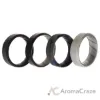 Picture of Silicone Wedding BR 8mm Edge Ring Set - Black-Blue-Camo by ROQ for Men - 4 x 13 mm Ring