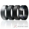 Picture of Silicone Wedding BR 8mm Edge Ring Set - Black-Blue-Camo by ROQ for Men - 4 x 14 mm Ring
