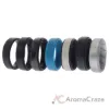 Picture of Silicone Wedding BR Step Ring Set - Basic-Metal by ROQ for Men - 7 x 13 mm Ring