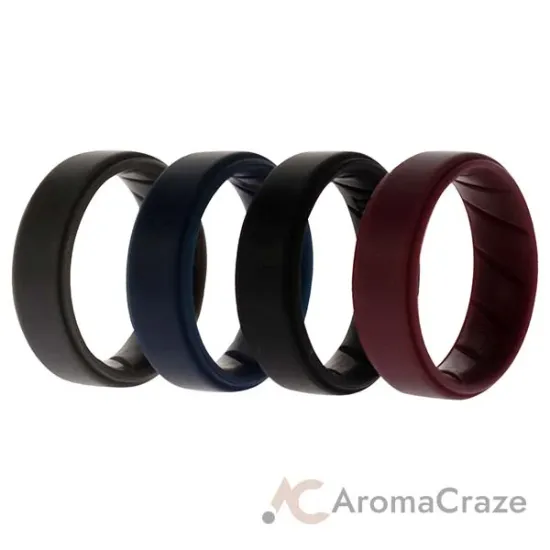 Picture of Silicone Wedding BR Step Ring Set - Basic-Bordo by ROQ for Men - 4 x 11 mm Ring
