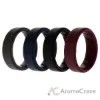 Picture of Silicone Wedding BR Step Ring Set - Basic-Bordo by ROQ for Men - 4 x 11 mm Ring