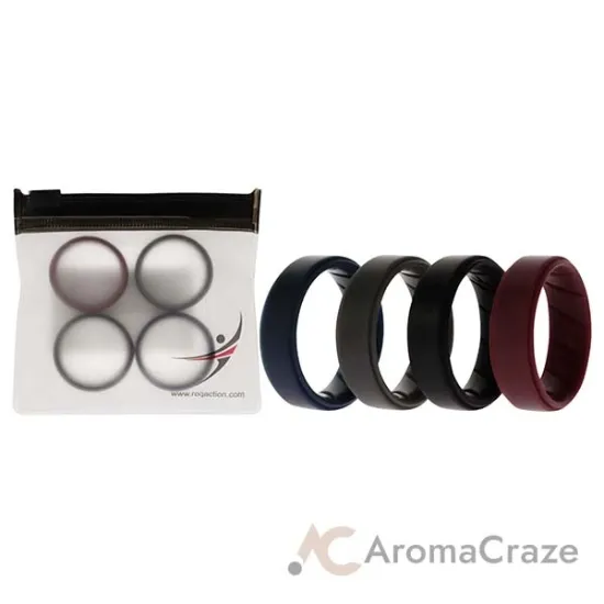 Picture of Silicone Wedding BR Step Ring Set - Basic-Bordo by ROQ for Men - 4 x 12 mm Ring
