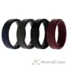 Picture of Silicone Wedding BR Step Ring Set - Basic-Bordo by ROQ for Men - 4 x 12 mm Ring